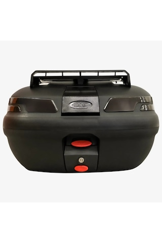 Motosiklet Arka Çanta 45 Litre Sırt Dayama Ve Üst Tabla Full Set Black Edition Siyah