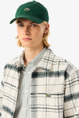 Lacoste Men's Relaxed Fit Plaid Shirt Rahat Kesim Ekose Erkek Dış Gömlek Krem Yeşil Krem - Yeşil