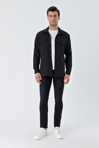 Bigdart 20193 Oversize Erkek Gömlek - Siyah 001