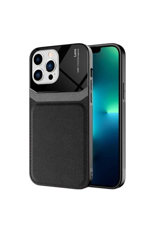Apple Uyumlu iPhone 13 Pro Kılıf Zore Emiks Kapak Siyah