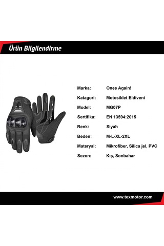 Ones Again Ones Agaın Kışlık Eldiven Siyah Mg07p