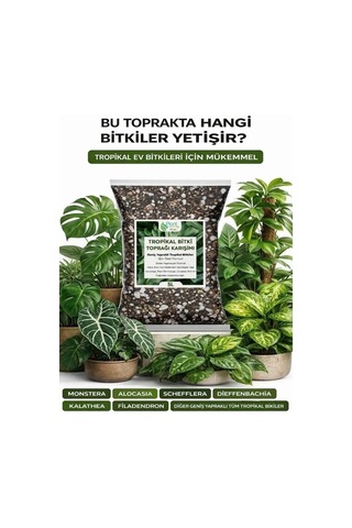10 Litre - Tropikal Bitki Toprağı Monstera - Alocasia - Schefflera Için Sinek Yapmayan Formül 10 L