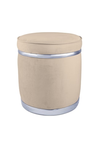 Zerafet Silver Kaplama Luxery Puf- Krem Babyface Kumaş Pofuduk Oturma Pufu&makyaj Pufu&bench