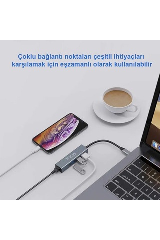 Inca Iutp-03t Usb3.0+tip-c Gigabit Rj45+3 Usb3.0 Çevirici Giriş:tip-a+tip-c Çıkış:eternet+3 Tip-a