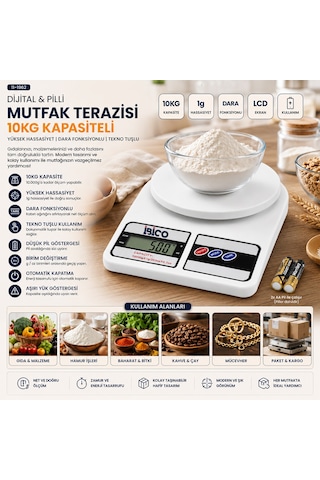 Dijital Mutfak Tartısı 10kg 1g Pilli Aklby-bsva58 Diğer