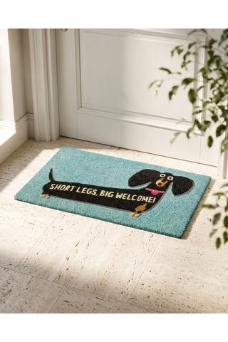 Gri Hindistan Cevizi Lifi Smart Legs,big Welcome Kapı Önü Paspası 75x45x1,5 Cm