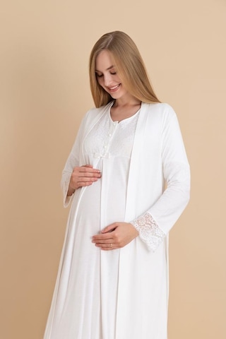 Duchesse 2601 Dantel Kol Hamile Lohusa Gecelik Sabahlık Tk