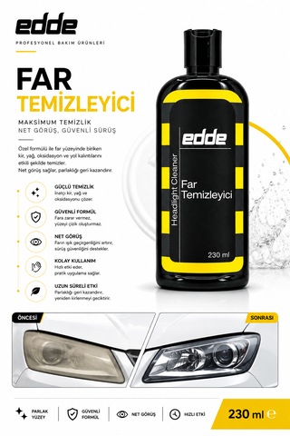 Edde Araba Araç Oto Far Temizleyici Ve Parlatıcı 230ml Otodetailing