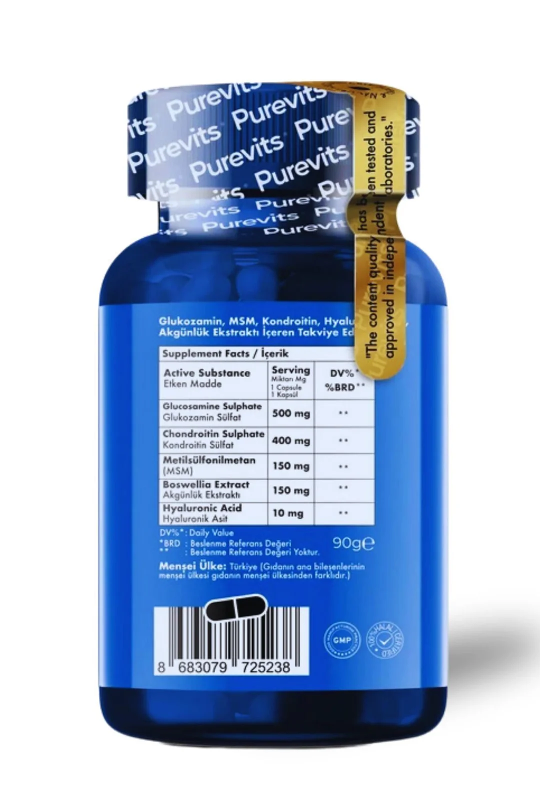 Purevits Glucosamine Chondroitin Msm 60 Tablet