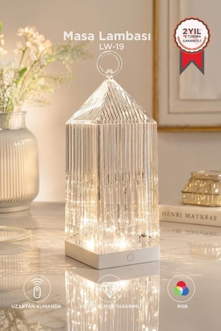 Premium Kristal Elmas 16 Renkli Masa Lambası Lw19 Hediyelik Eşya Ev Aksesuarı Dekor Lamba Çok Renkli