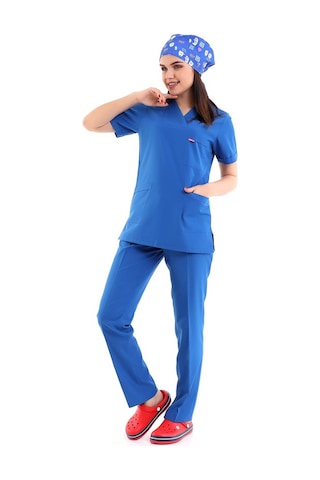 Zarf Yaka Kadın Takım - 56 Saks Mavi-5853-56 Saks Mavi