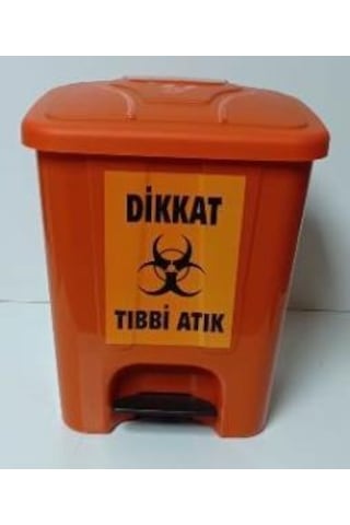Tıbbi Atık Kovası 40 L Köşeli Pedallı