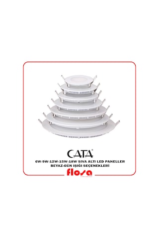 Cata 6W-9W-12W-15W-18W Sıva Altı Led Panel Spot Beyaz