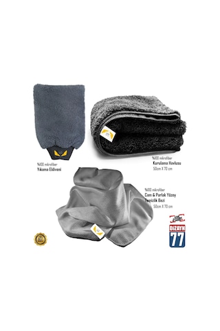 Mikrofiber Oto Yıkama Ve Temizlik Bez Seti Premium Seri