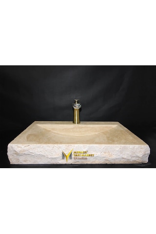 Traverten Batarya Çıkışlı Içi Yay Lavabo