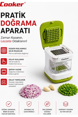 Cooker Hazneli Sarımsak Ezici Yk1834 Yeşil
