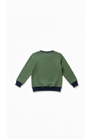 Coupon Çocuk Sweatshirt / Logo Baskılı Çam Yeşili