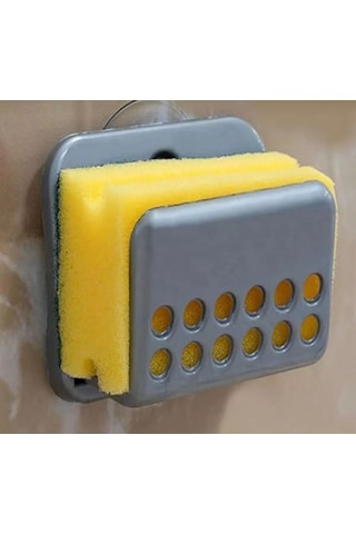 Bulaşık Süngeri Askısı Yapışkanlı Vantuzlu Lavabo Tutacağı, Pratik Mutfak Düzenleyici
