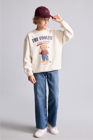 Defacto Oversize Bisiklet Yaka Ayıcık Figürlü Baskılı Uzun Kollu Sweatshirt Erkek Çocuk I3298a826wnbg734 Bej-bg734