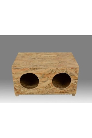 Doğal Kedi Kumu + Sudan Etkilenmez Dış Mekan Barınak Kedi Evi 60 x 39 x 32 CM