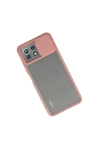 Cosmotex Newface Xiaomi Mi 11 Lite Kılıf Palm Buzlu Kamera Sürgülü Silikon - Pembe