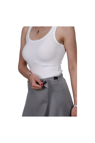 Kadın Modal Kumaş Yumuşak Dokulu Gri Şalvar Pantolon Gri