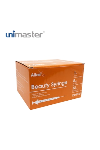 Unimaster 1 Ml 32 G 8 Mm Mezoterapi Enjektörü 100 Adet