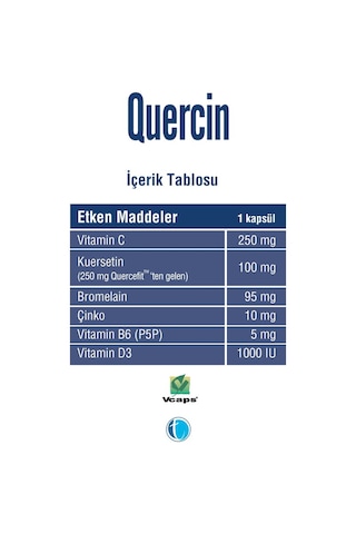 Quercin Fitozomal Quercetin 60 Bitkisel Kapsül