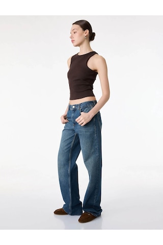 Koton Straight Fit Mavi Kadın Jean Pantolon 6sal40095md Mavi