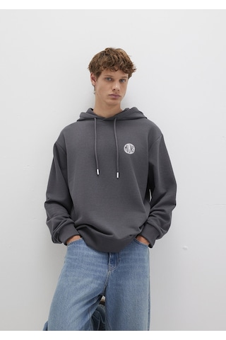 Mavi - Mvjns Logo Baskılı Kapüşonlu Antrasit Sweatshirt 0611786-80106 Antrasit