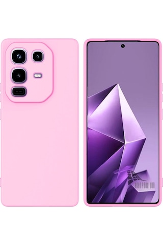 Infinix Note 50 Pro Uyumlu Silikon Kılıf - Kamera Korumalı Esnek Pastel Renk Kapak - Pembe