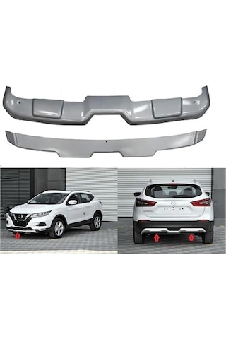 Nissan Qashqai 2017+ Uyumlu Yedek Parça Ön-arka U Model Difüzör