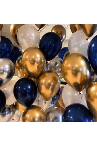 5 Ad Gold Altın Renkli Parlak Krom Metalik Aynalı Balon