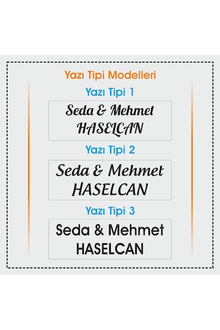 İsme Özel Kabartma Daire Ev Kapı İsimliği