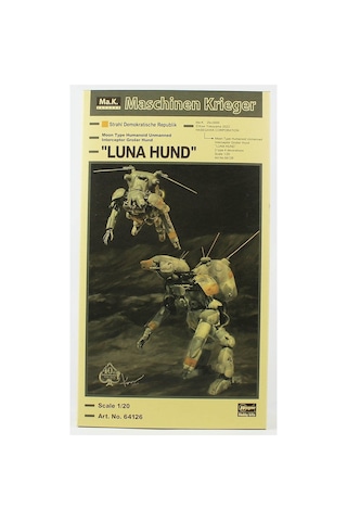 Hasegawa 64126 1/20 Ölçek, Luna Hund, Maschinen Krieger Serisi, Bilim Kurgu Plastik Model Kiti