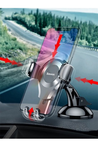 Baseus Araba Paneli İçin Emici Vantuzlu Telefon Tutucu 431886450 Siyah