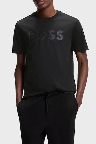 Boss Logolu Regular Fit Bisiklet Yaka T Shirt Erkek T Shirt 50566883 001 Siyah