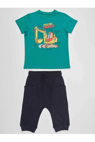 Denokids Mshb&g Yellow Digger Erkek Çocuk T-shirt Kapri Takım Çok Renkli