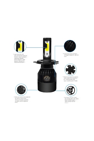 Hyundai Accent Era 2006-2012 Uzun-kısa Far Uyumlu Şimşek Etkilii Led Xenon Light Series H4