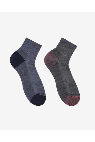 Skechers 1/2 Terry Traıl Qtr Crew - 2'li Paket Erkek Çorap Erkek Blue/grey Çorap S118740-434 Mavi