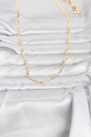 Ceylan Adam Cm 14k Gold Renk Lazer Zincirli Model 60 Cm Kadın Kolye Çok Renkli