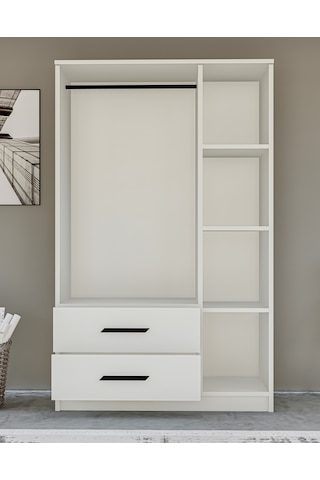 Gm 177 Modena 3 Kapı 2 Çekmeceli Aynalı Siyah Kulplu Beyaz Gardır