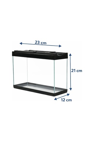 Betta Balığı Akvaryumu Siyah 23x12x21 Cm 4 Litre Arka Plan Hediyeli