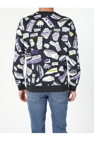 Colin's Regular Fit Baskılı Mavi Erkek Sweatshirt CL1046291_Q1.V1_NAV