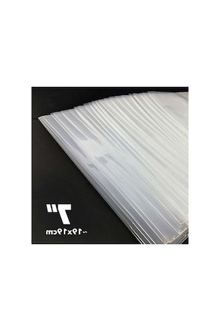 25 Adet 45'lik Plak Koruma Naylonu, 19x19 Cm Ölçülerinde Açık Kahverengi