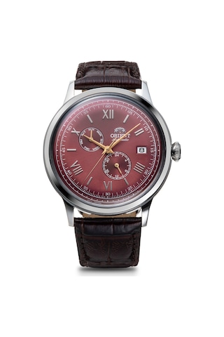 Orient Ra-ak0705r30b Otomatik Deri Kahverengi Kırmızı Kadran 41 Mm Erkek Kol Saati Gri