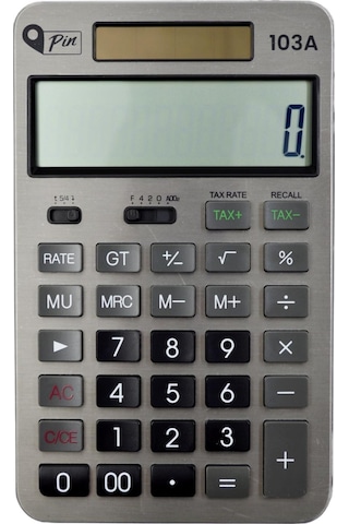 Pin 103a 12 Hane Antrasit Masüstü Hesap Makinesi Gke Siyah