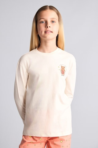 Defacto Bisiklet Yaka Uzun Kollu Baskılı Regular Fit 2li Pijama Takımı Kız Çocuk I2286a826auer233 Ekru-er233