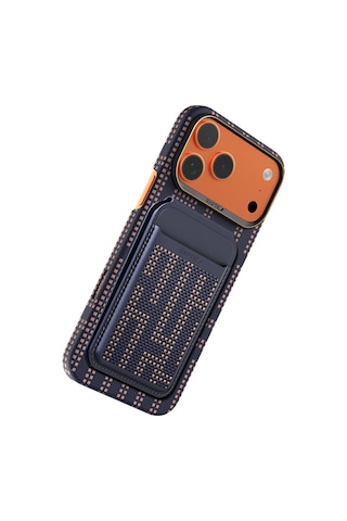 Apple iPhone Uyumlu 18 Pro Max Kılıf Raptic 2in1 Bundle Kit Aramid Skin Grid Serisi Kartlık Ve Karbon Kapak Laciv Lacivert