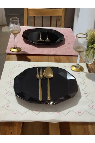 Kenar İşlemeli Supla Pembe